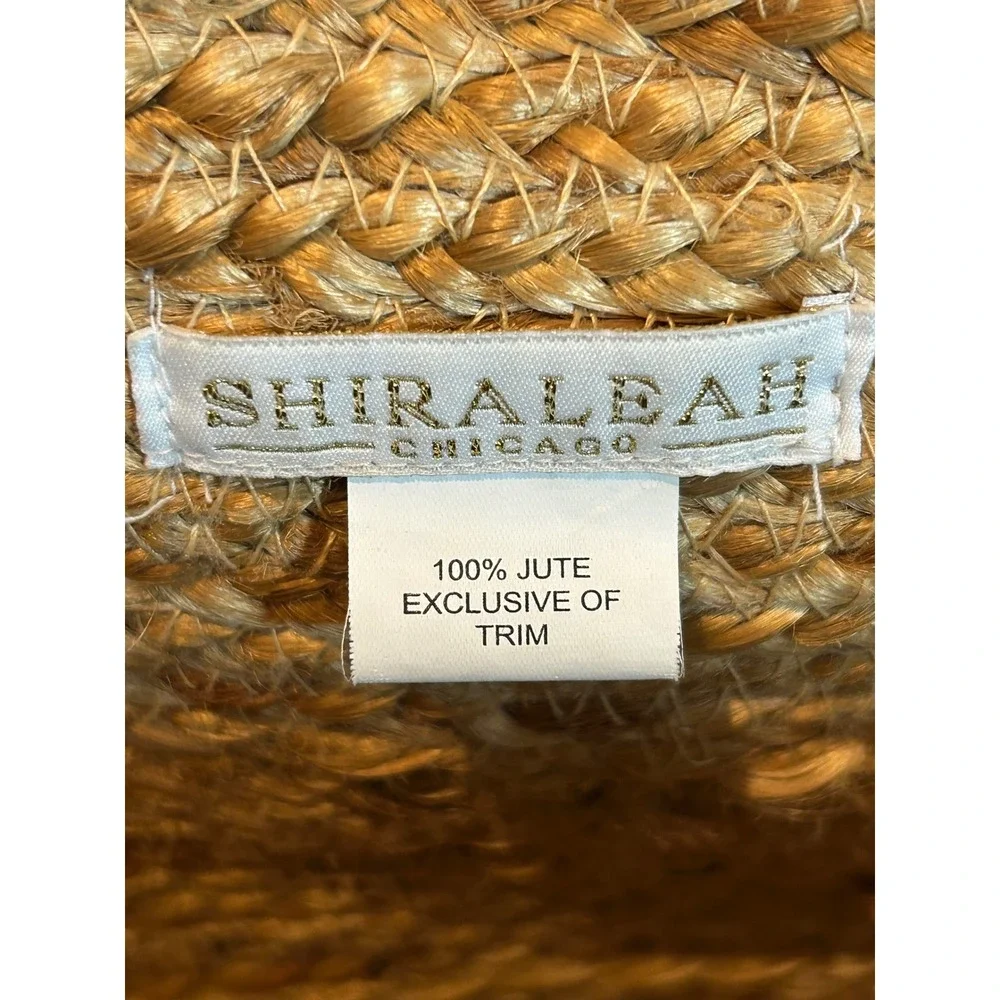 Shiraleah‎ Chicago Jute Tote Bag with Colorful Pom Pom Trim Accent